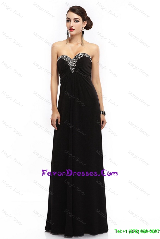 Pretty New Style Sweetheart Beaded Black Prom Dresses with Lace Up