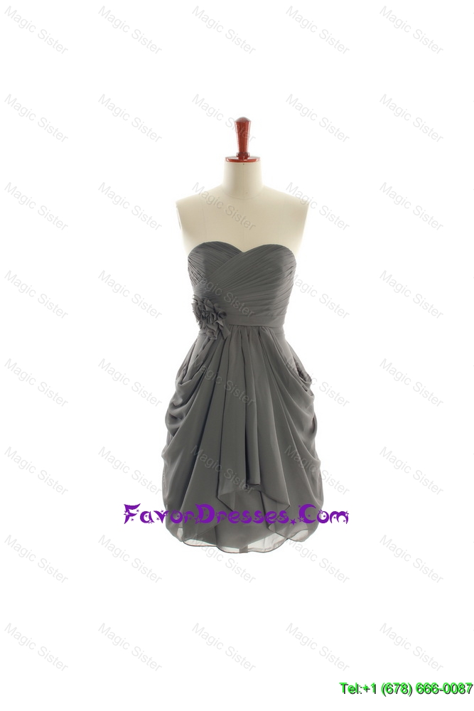 Brand New Hand Made Flowers Short Prom Dresses in Grey
