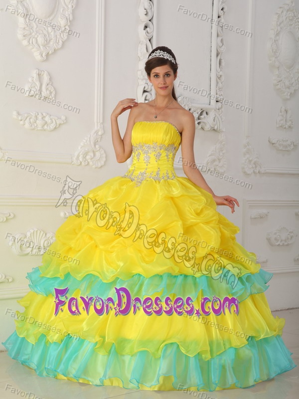 Strapless Sweet 16 Dresses with Beading and Ruffles for Wholesale Price