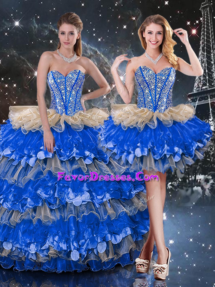 Beauteous Floor Length Ball Gowns Sleeveless Multi-color Ball Gown Prom Dress Lace Up