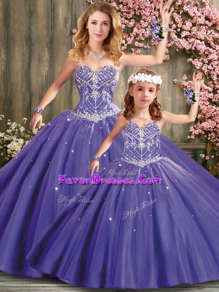Amazing Sweetheart Sleeveless Tulle Sweet 16 Quinceanera Dress Beading and Ruffles Lace Up
