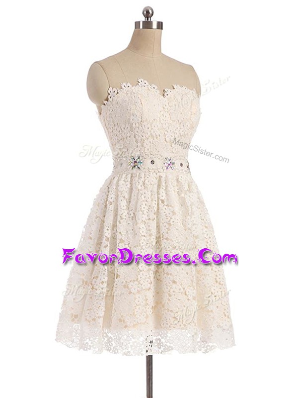 Superior A-line Homecoming Party Dress Champagne Sweetheart Tulle Sleeveless Mini Length Zipper