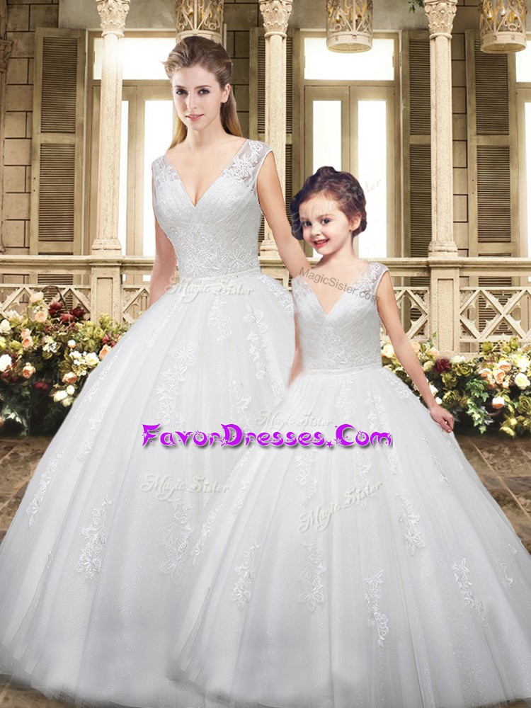 Traditional Sleeveless Sweep Train Zipper Beading and Appliques and Embroidery Ball Gown Prom Dress