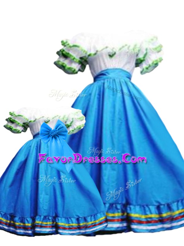  Floor Length Ball Gowns Sleeveless Baby Blue Sweet 16 Dresses Lace Up