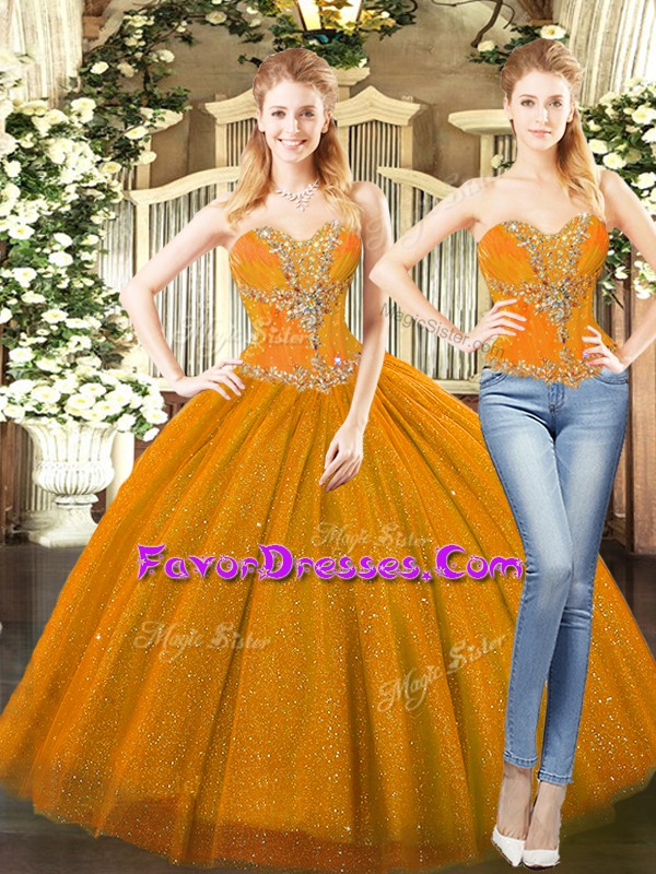 Suitable Sleeveless Lace Up Floor Length Beading Sweet 16 Dresses