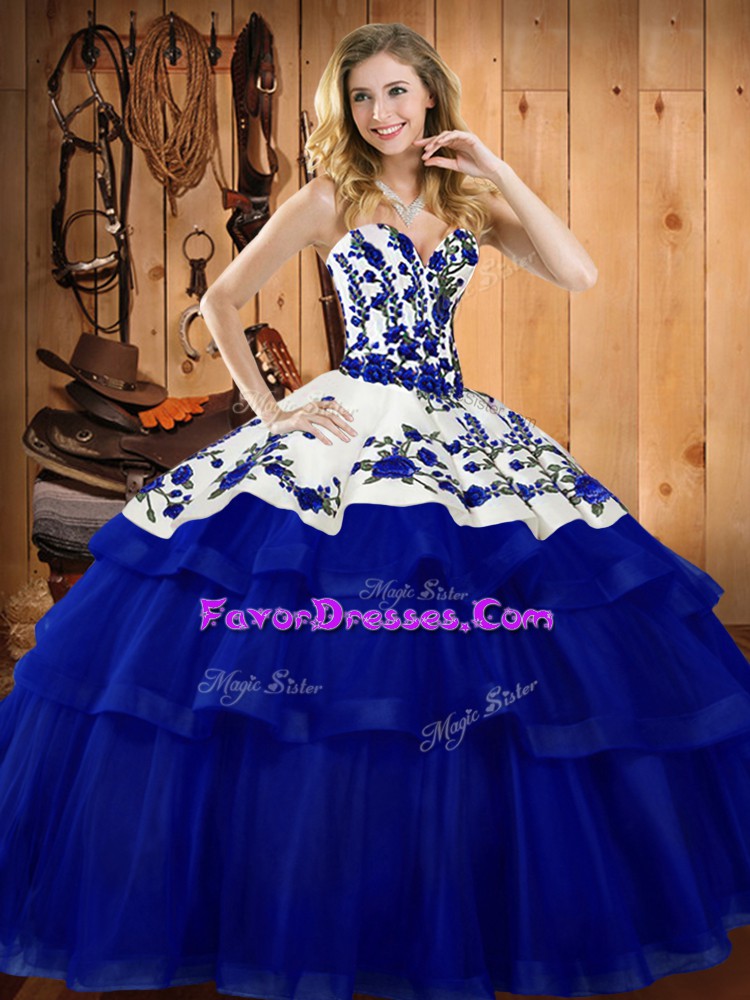 Captivating Organza Sleeveless Quinceanera Gowns Sweep Train and Embroidery