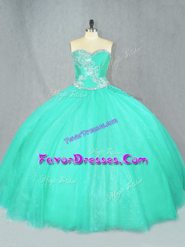 Glorious Sleeveless Beading Lace Up 15 Quinceanera Dress