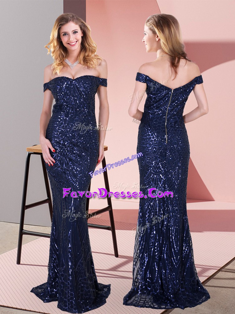 Eye-catching Sequined Sleeveless Floor Length and Ruching