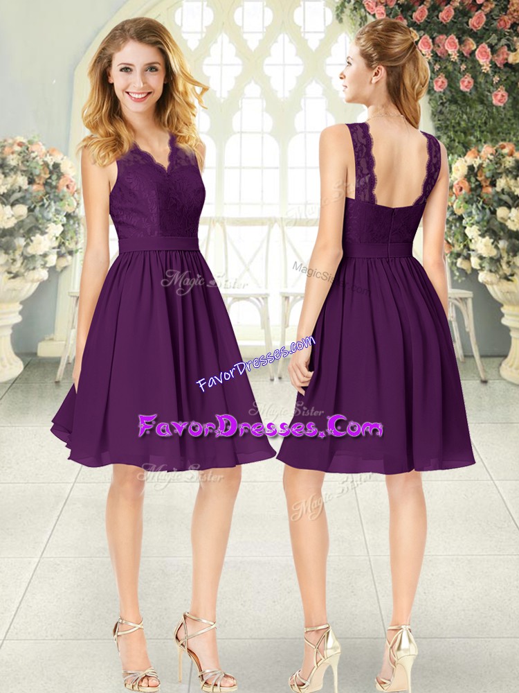  Purple Off The Shoulder Zipper Lace Prom Evening Gown Sleeveless