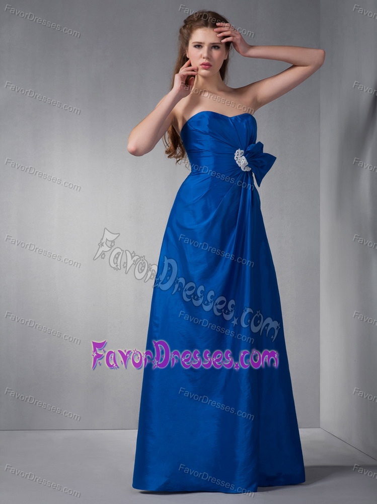 Luxury Royal Blue Sweetheart Bridesmaid Dress with Appliques in Taffeta