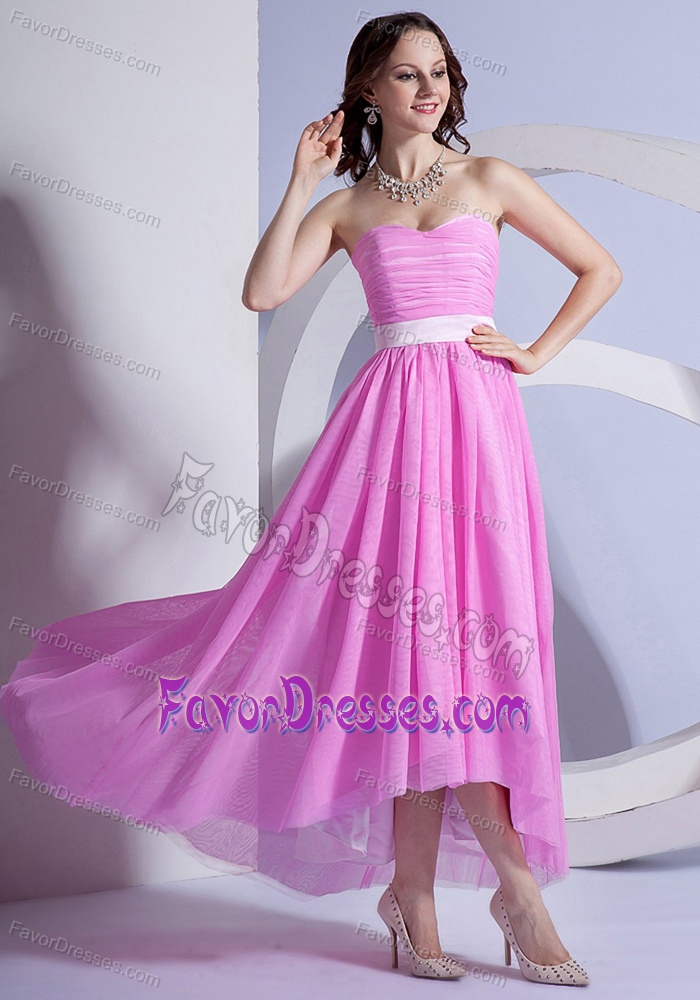 Beautiful Chiffon High-low Prom Dress with Sweetheart Neckline for Custom Made