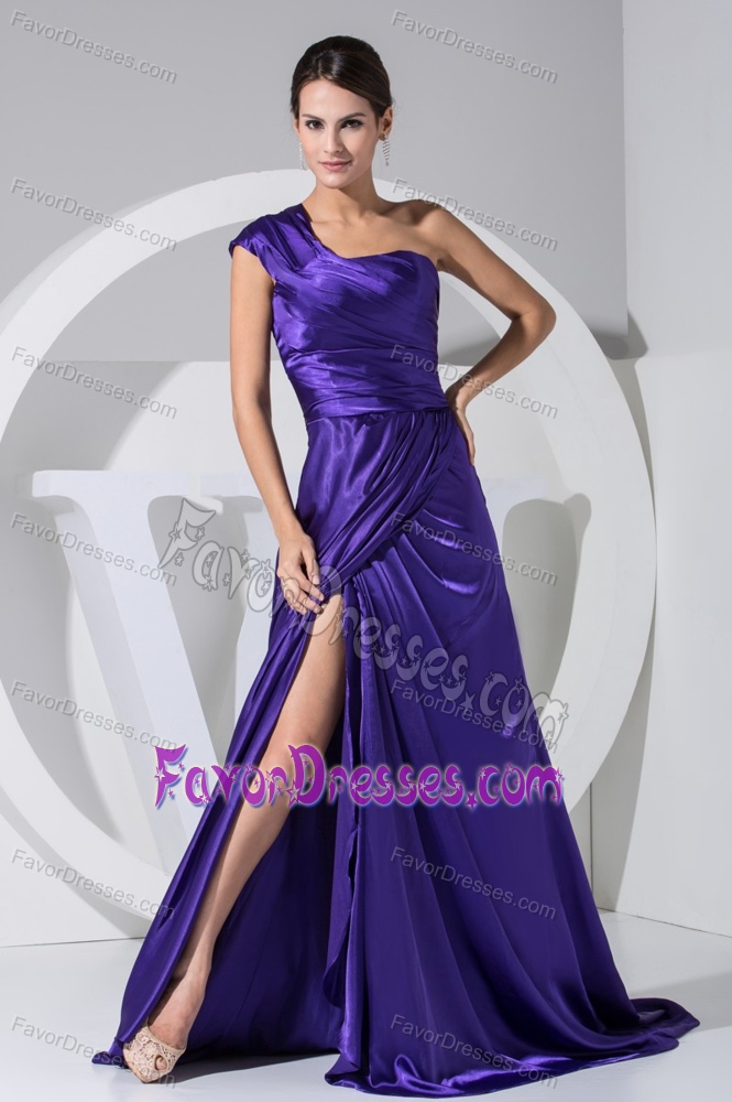 Necessary Purple Single Shoulder Evening Dress for Celebrity