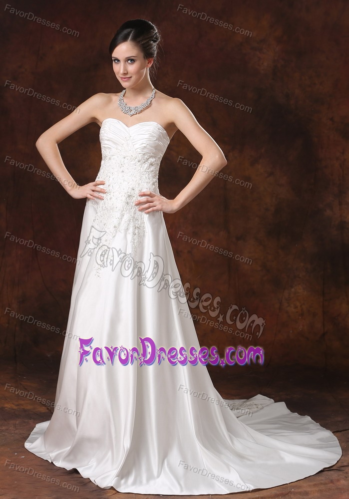 Wonderful Lace and Beading Sweetheart Bridal Gowns in Taffeta