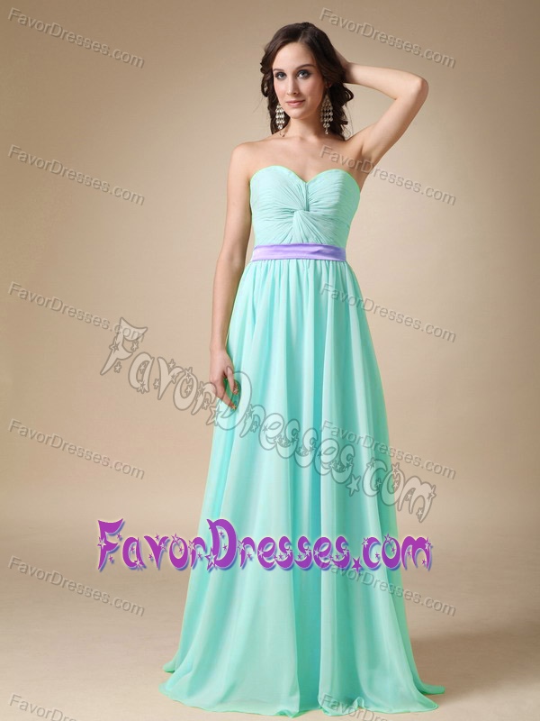 Pretty Sweetheart Chiffon Prom Graduation Dress with Ruches in Apple Green