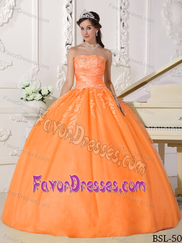 Romantic Quinceanera Dresses in Taffeta and Tulle in Orange Red