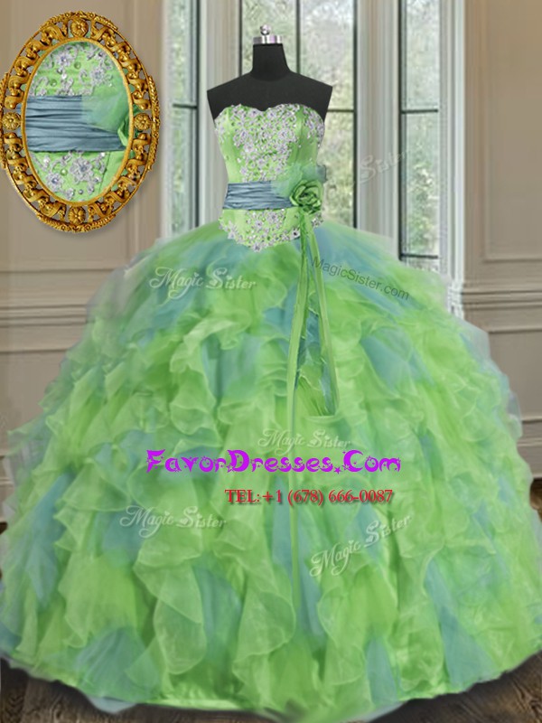 Decent Floor Length Multi-color Ball Gown Prom Dress Sweetheart Sleeveless Lace Up
