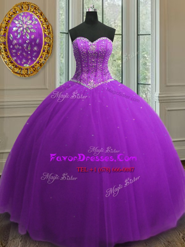 Fine Sleeveless Lace Up Floor Length Beading and Sequins Quinceanera Gown