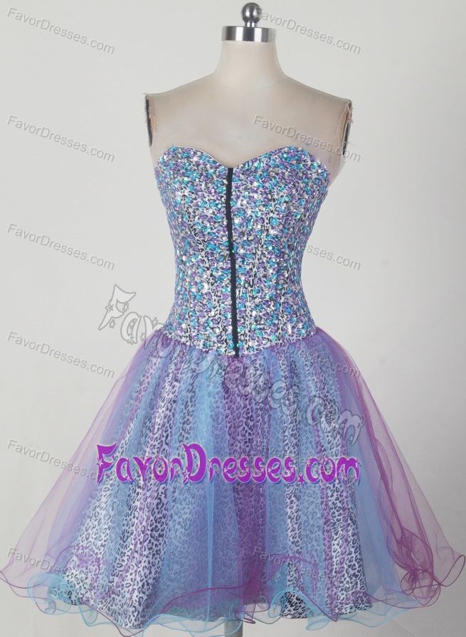 Sexy Sweetheart Leopard Prom Graduation Dress with Beads and Lace Up Back