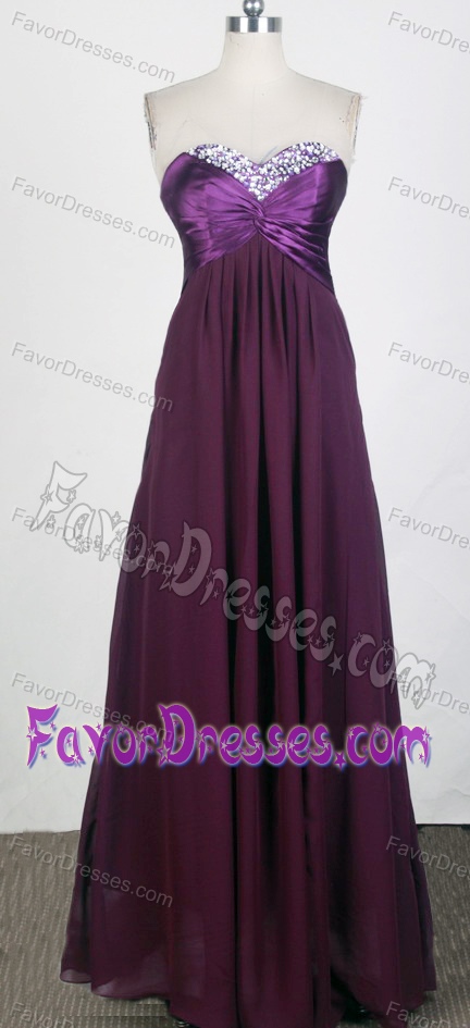 Amazing Beading Brown Prom Court Dresses with Sweetheart Neck in Chiffon