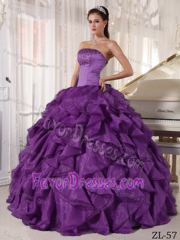Sophisticated Strapless Beading Dresses for a Quince in Satin and Organza