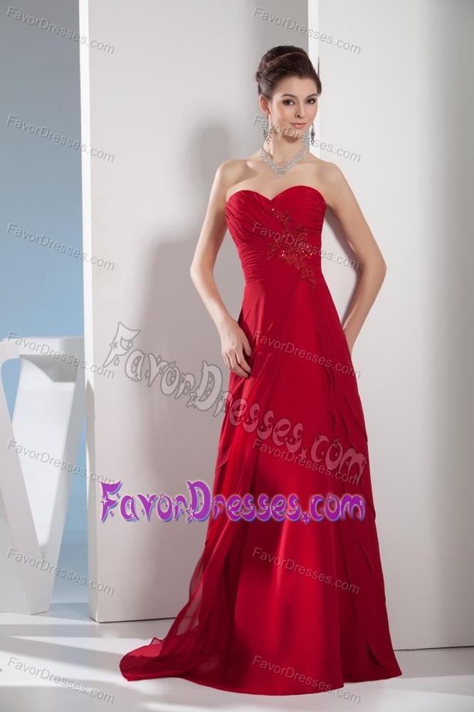 Latest Sweetheart Mother Dresses with Appliques and Ruching in Wine Red
