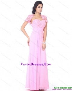 2015 Cute Beading Sweetheart Ruching Prom Dresses in Baby Pink