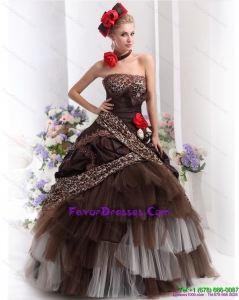 Perfect Leopard Multi Color Formal Prom Dresses with Hand Made Flowers