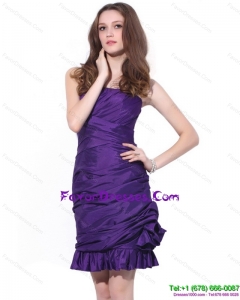 Popular 2015 Strapless Mini Length Formal Prom Dress with Ruching