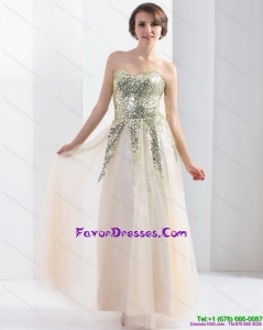 Exquisite and Cheap 2015 Sweetheart Floor Length Prom Dress with Sequins