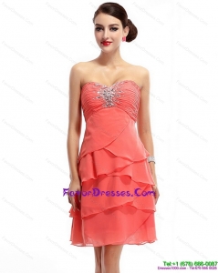Mini Length Sweetheart Prom Dresses with Rhinestones and Ruching