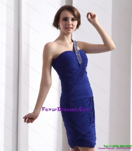 One Shoulder Prom Dresses with Ruffles and Beading