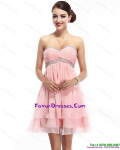 Beautiful Sweetheart 2015 Stylish Prom Dress with Beading and Ruching