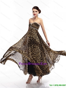 Cheap Sweetheart Leopard Floor Length Perfect Prom Dress for 2015