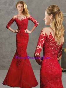 Luxurious Laced Mermaid Red Stylish Prom Dress with Off the Shoulder