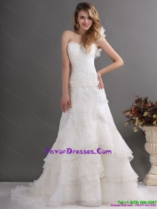 2015 Beautiful One Shoulder Bridal Dress with Lace