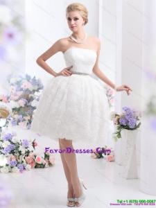 2015 Beautiful Strapless Bridal Dress with Knee-length