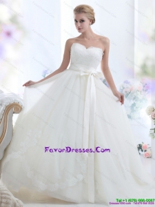 2015 Maternity Pretty White Sweetheart Bridal Dresses with Waistband