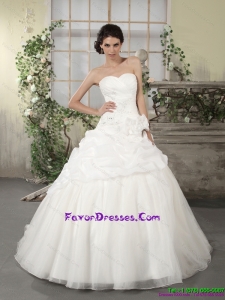 2015 Maternity Sweetheart Wedding Dress with Ruching and Appliques