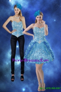 Detachable 2015 Sweetheart Prom Dress with Embroidery and Pick Ups