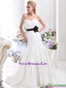 Maternity Sweetheart 2015 Wedding Dress with Ruching and Sash