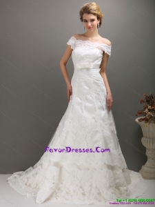 2015 Classical Off the Shoulder Wedding Dress with Lace