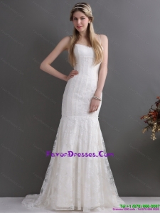 Brand New 2015 Spaghetti Straps Wedding Dresses with Lace