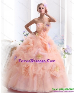 Multi Color Strapless Fashionable Wedding Dresses with Hand Made Flower