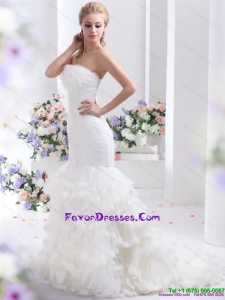2015 Fashionable Strapless Wedding Dress with Mermaid