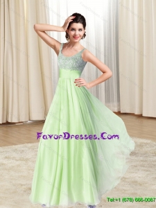2015 Artistic Lace and Ruching Apple Green Prom Dresses