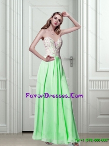 2015 New Style Sweetheart Prom Dresses with Appliques