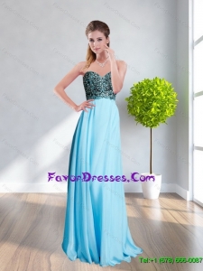 Cheap Sweetheart Appliques 2015 Prom Dresses in Aqua Blue