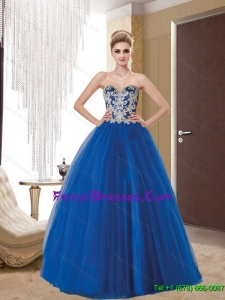 Classical 2015 Sweetheart Appliques Prom Dress in Royal Blue