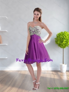 Cute Sweetheart 2015 Short Prom Dress with Appliques