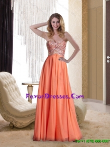 2015 Classical Beading and Ruching Sweetheart Formal Prom Dress in Orange Red